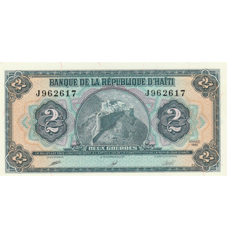 Haiti 2 Gourdes 1990 Pick 254a